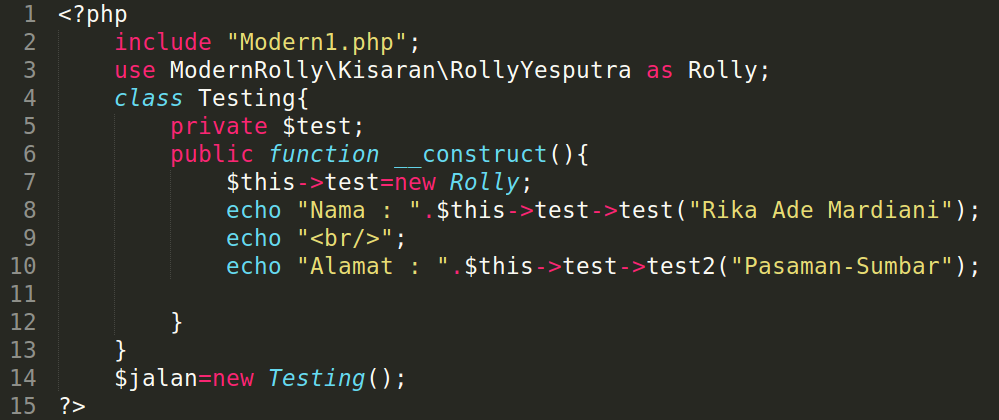 Private test. Namespace work php.